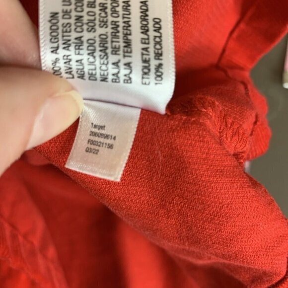 Cat & Jack Corduroy Dress Red Sleeveless Ruffle Sleeve Baby Girls 12 Months - Picture 9 of 10